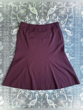 Talbots Petites Burgundy Wool A-Line Skirt Size 8